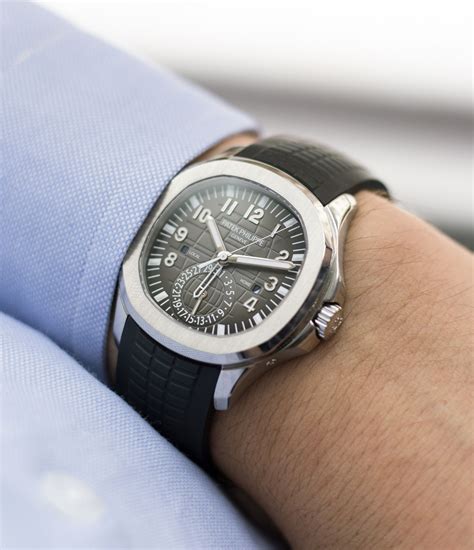 patek philippe aquanaut travel time review|aquanaut on wrist.